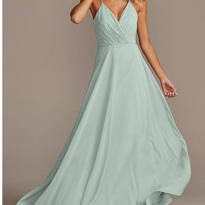 Davids Bridal style F20064 Dusty Sage Size 10